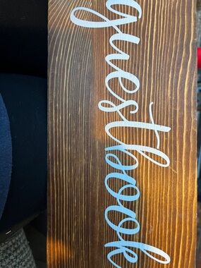Rustic Wood Sign with White Script